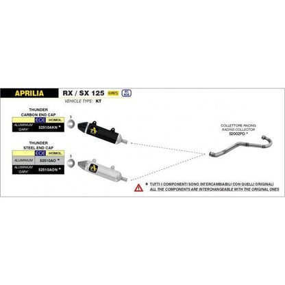 Collecteur Arrow Racing pour Aprilia RX / SX 125 (2021-2024)