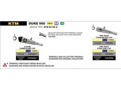 SILENCIEUX ARROW PRO RACE DARK NICHROM KTM DUKE 990 2024 