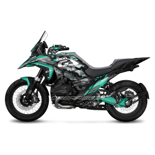 Pack d'autocollants BMW R1300GS camouflage menthe