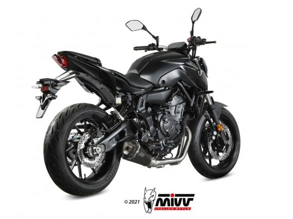 ECHAPPEMENT COMPLET 2x1 MIVV DELTA RACE NOIR ACIER CARBONE YAMAHA MT-07 / FZ-07 2021-2024
