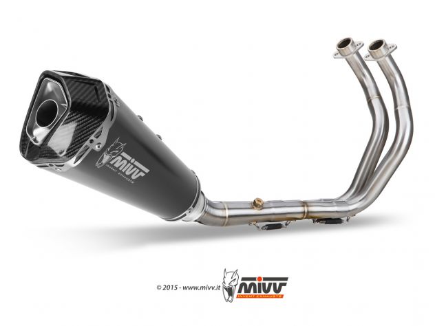 ECHAPPEMENT COMPLET 2x1 MIVV DELTA RACE ACIER NOIR YAMAHA MT-07 2014-2020 