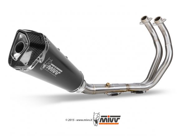 ECHAPPEMENT COMPLET 2x1 MIVV DELTA RACE ACIER NOIR YAMAHA MT-07 2014-2020 