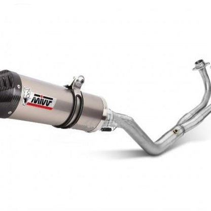 ECHAPPEMENT COMPLET 2x1 MIVV OVALE TITANE CARBONE KAWASAKI Z650 2017-2023 