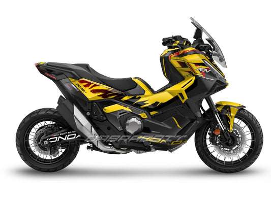 X-ADV 750 (2025) Full Graphic Kit – Flame Black Yellow Edition (FB-Y)