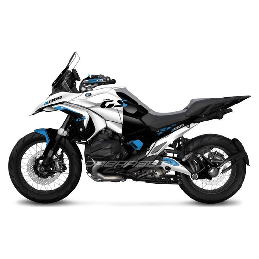 Pack d'autocollants BMW R1300GS blanc-bleu