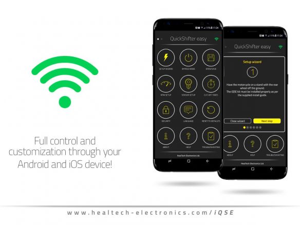 LEVIER DE VITESSES ÉLECTRONIQUE WI-FI HEALTECH KAWASAKI NINJA 1000 H2 SX/SE 2023-2025 