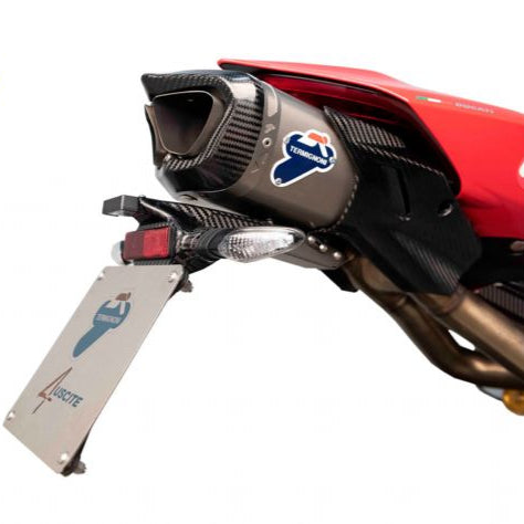 PLAQUE D'IMMATRICULATION POUR ECHAPPEMENT TERMIGNONI "4 USCITE" DUCATI PANIGALE V4/S 2018-2023 
