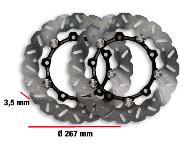 Disques de frein Malossi Whoop Disc Couple Diamètre extérieur 267 mm Épaisseur 3,5 mm Yamaha T Max 530 IE 4T LC 2015-2016 (J409E)