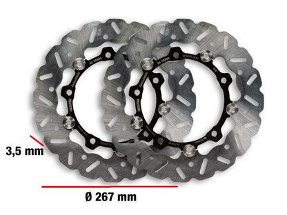 Disques de frein Malossi Whoop Disc Couple Diamètre extérieur 267 mm Épaisseur 3,5 mm Yamaha T Max 530 IE 4T LC 2015-2016 (J409E)