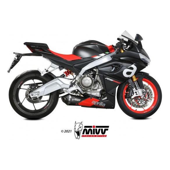 Pot d'échappement complet MIVV Delta Race noir acier inoxydable Aprilia RS 660 (2020-2024)