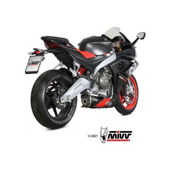 Pot d'échappement complet MIVV Delta Race noir acier inoxydable Aprilia RS 660 (2020-2024)