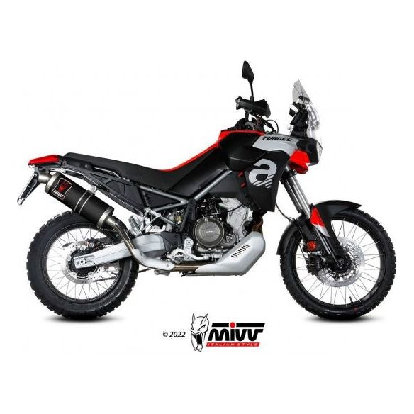 Silencieux Mivv Dakar noir - Homologué Euro5 pour Aprilia Touareg 660 (2022-2024)