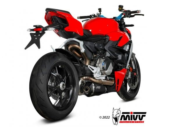 SILENCIEUX MIVV DELTA RACE ACIER NOIR CARBONE DUCATI STREETFIGHTER V2 2022-2024 