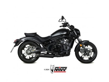 Ligne d'échappement complète MIVV HR-1 en acier inoxydable noir longue pour Kawasaki VULCAN 650 S 2017-2023 