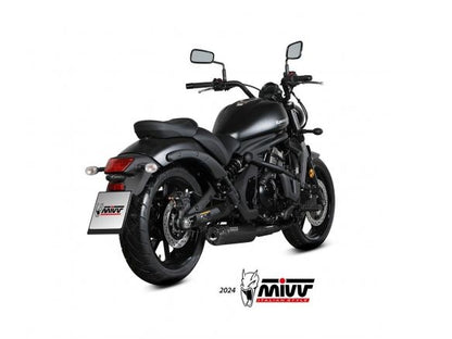 Ligne d'échappement complète MIVV HR-1 en acier inoxydable noir longue pour Kawasaki VULCAN 650 S 2017-2023 