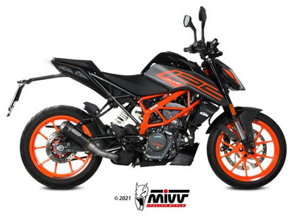 Silencieux d'échappement MIVV MK3 noir en acier inoxydable pour KTM DUKE 125 2021-2023 
