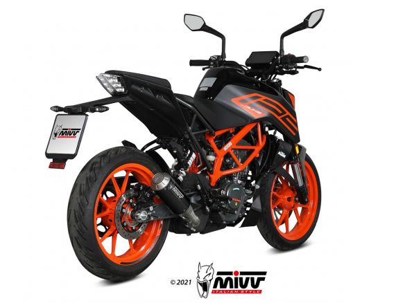 Silencieux d'échappement MIVV MK3 noir en acier inoxydable pour KTM DUKE 125 2021-2023 