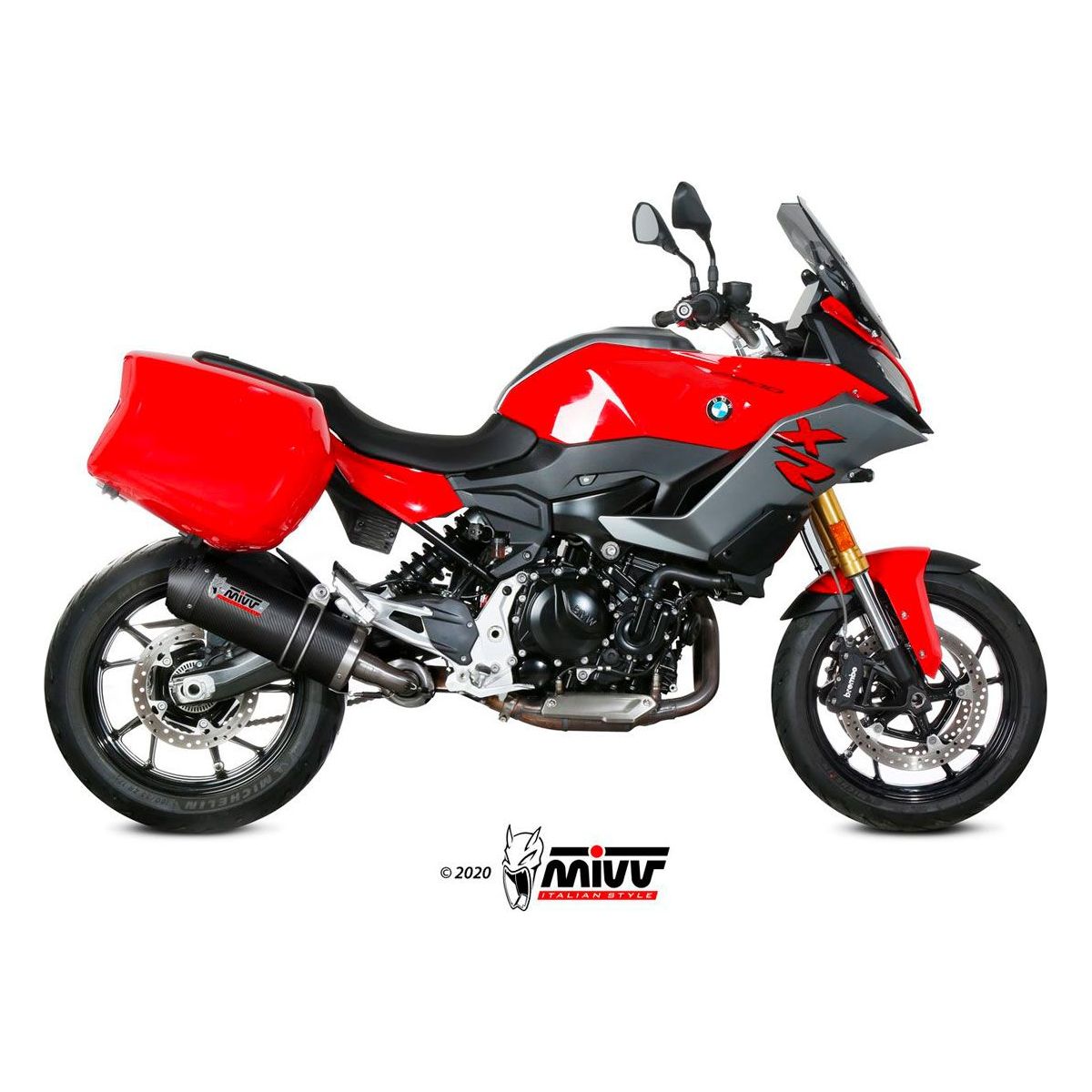 SILENCIEUX CARBONE OVALE MIVV POUR BMW F 900 XR 2020-2024 