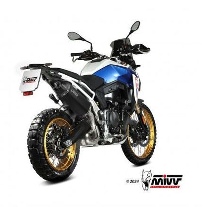 Silencieux d'échappement MIVV Speed ​​Edge en acier inoxydable noir pour BMW F 900 GS 2024