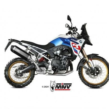 Silencieux d'échappement MIVV Speed ​​Edge en acier inoxydable noir pour BMW F 900 GS 2024