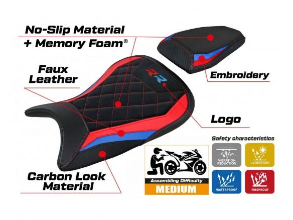 Housse de selle Waal Velvet Comfort System BMW S 1000 RR 2019-2024 